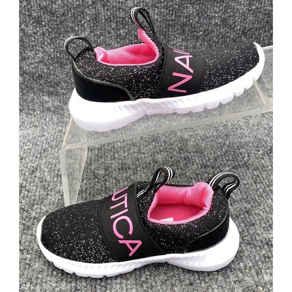 Nautica Kids Girls Toddler 5C Athletic Sneaker Canvey Sparklet Shoe Slip On - Picture 11 of 12